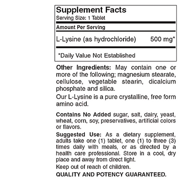 L-Lysine 500 Mg